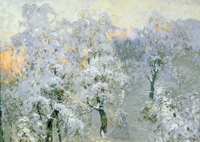 Bäume im winterlichen Silber, 1910 von Konstantin Ivanovich Gorbatov